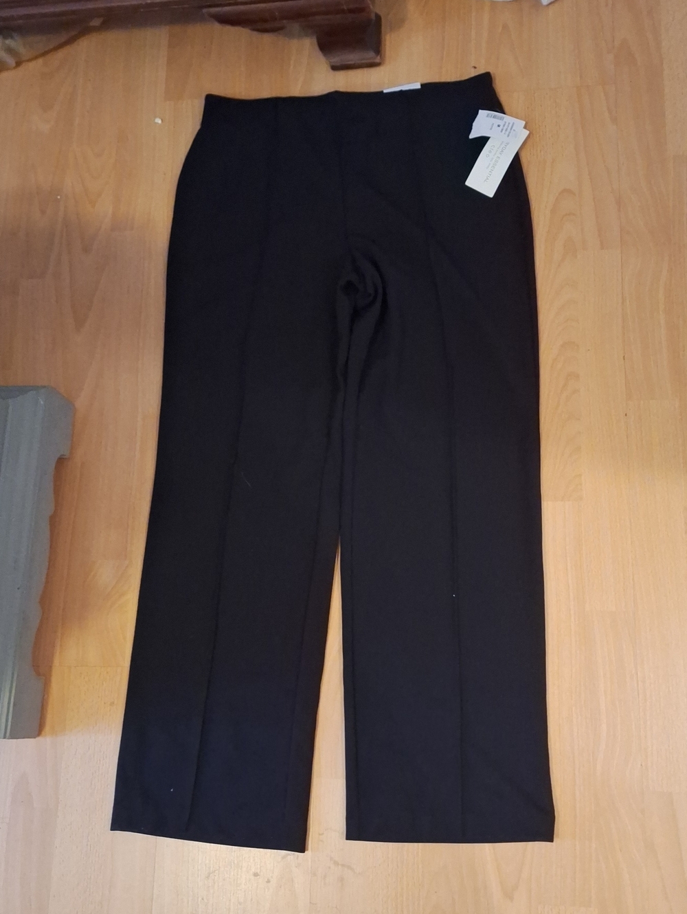 cleo Black Womens Crepe Dress Pants - Wide Leg